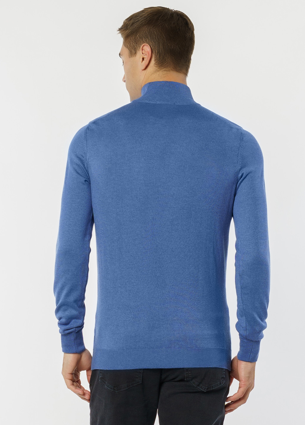 Блакитний зимовий светр чоловічий Arber T-neck FF AVT87