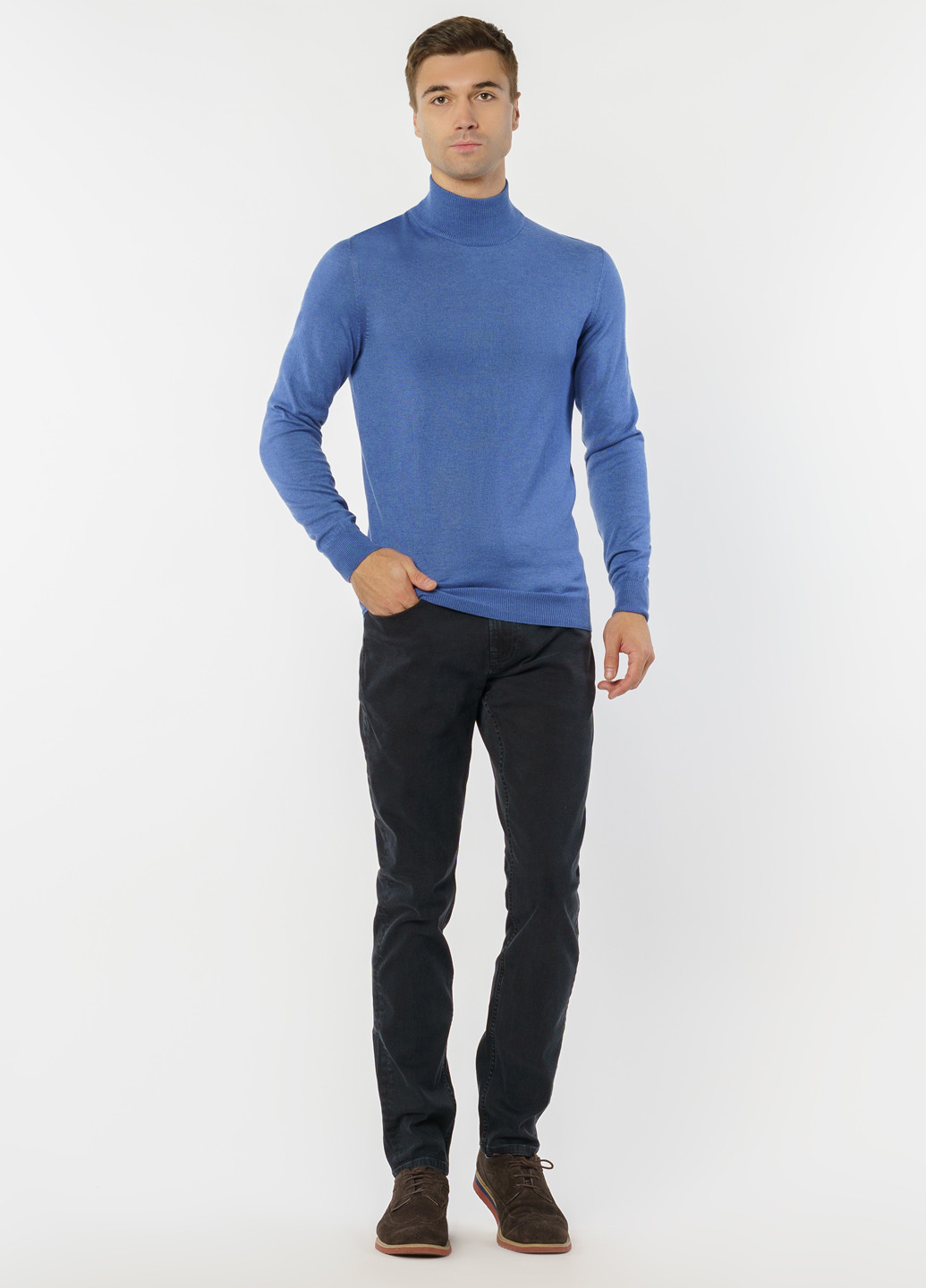 Блакитний зимовий светр чоловічий Arber T-neck FF AVT87