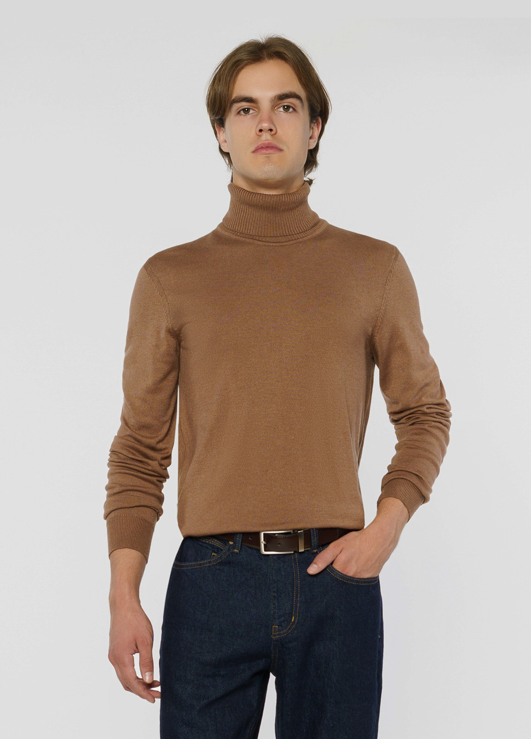 Бежевый зимний свитер мужской Arber Roll-neck FF N-AVT83