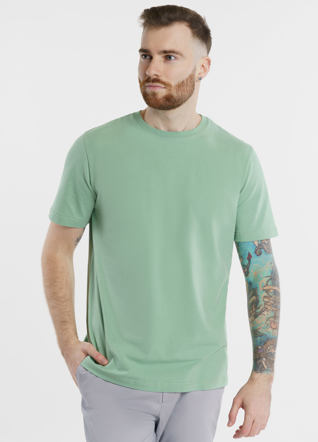 Зелена футболка чоловіча Arber T-SHIRT FF10