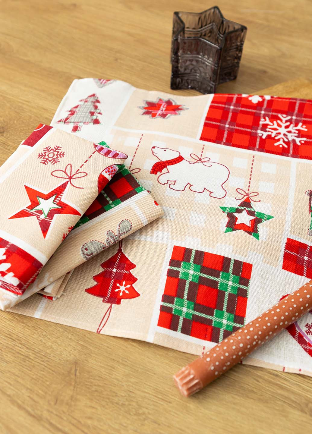 Салфетки льняные "Украшение" 35х35 см (комплект 4 шт.) Homedec - (266345236)