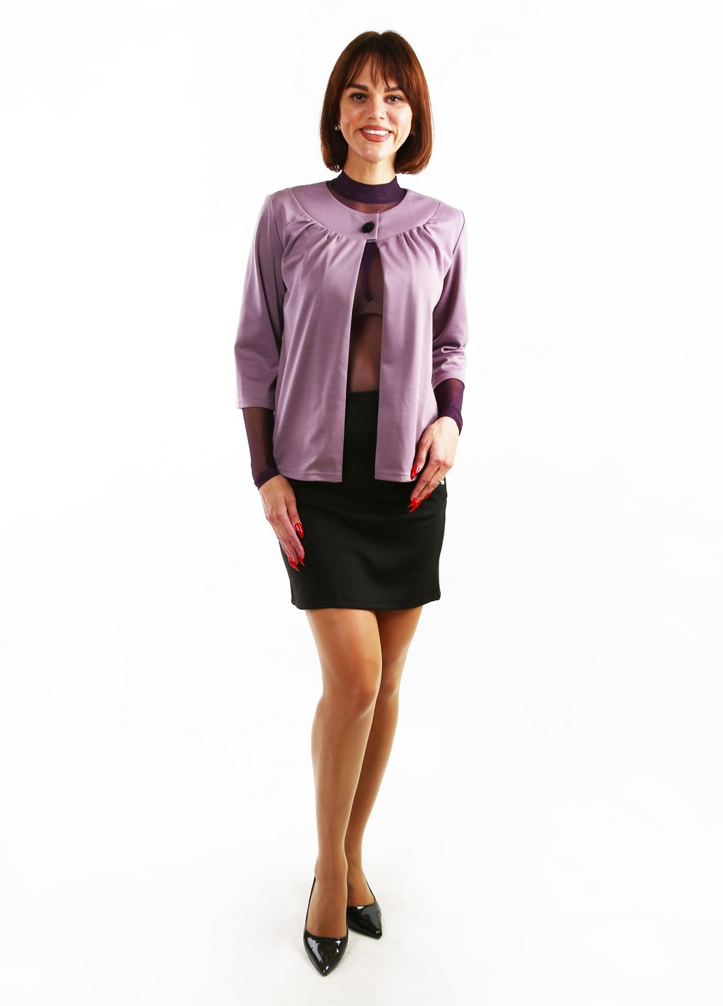 Пудровый женский жакет Lila однотонный - демисезонный