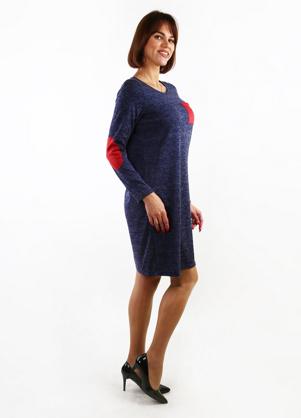 Синее кэжуал платье Zemal однотонное