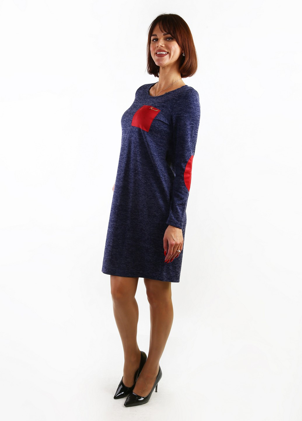 Синее кэжуал платье Zemal однотонное