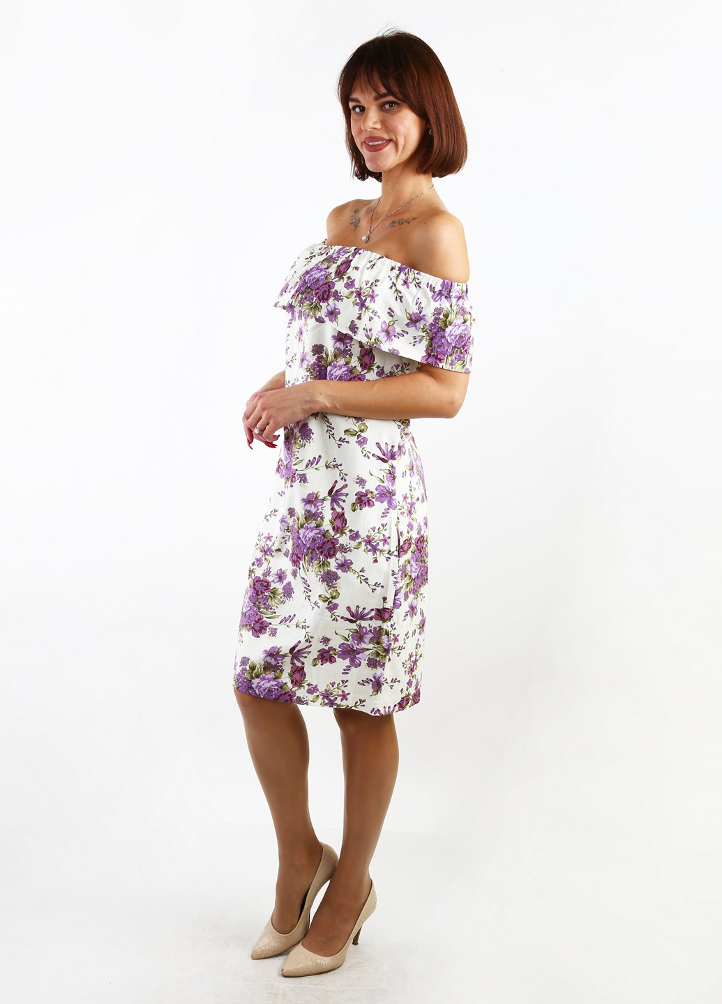 Комбинированное кэжуал платье Molegi с цветочным принтом