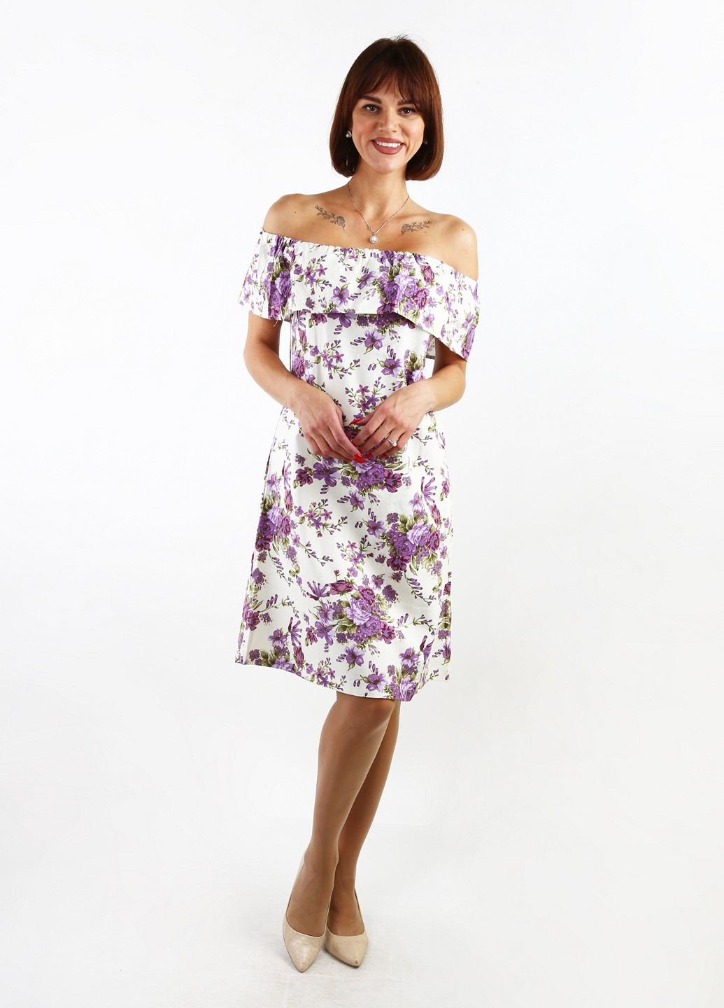 Комбинированное кэжуал платье Molegi с цветочным принтом