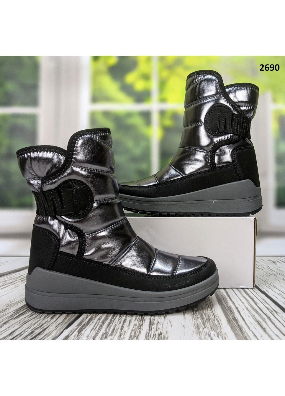 Чоботи жіночі дутики зимові чорні Paolla (266411768)