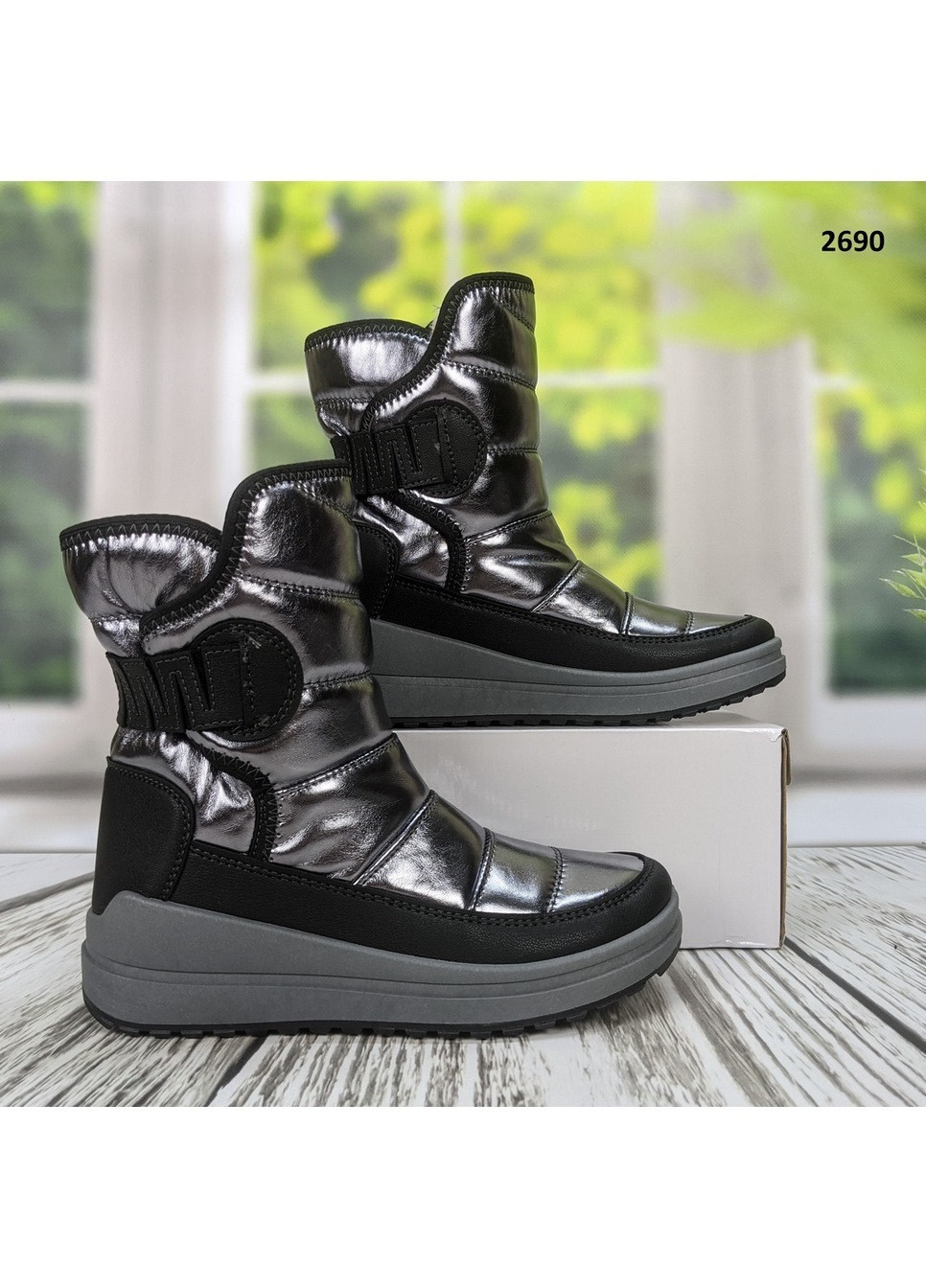 Чоботи жіночі дутики зимові чорні Paolla (266411768)