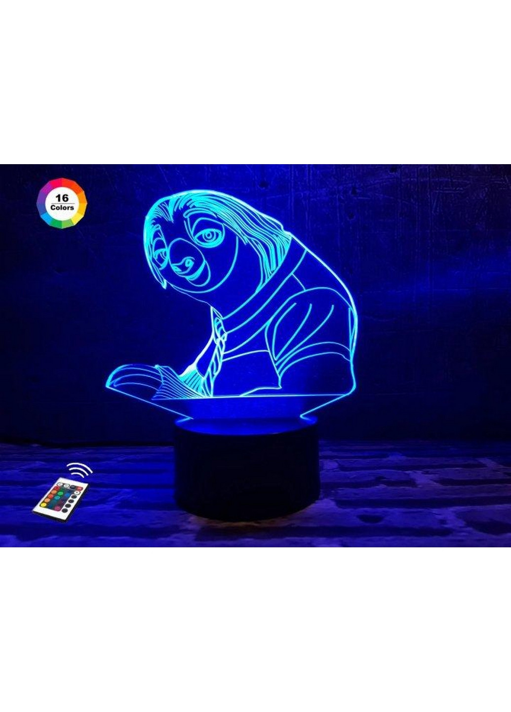Ночник-светильник 3D "Ленивец" 22х18 см 3DTOYSLAMP (266418533)