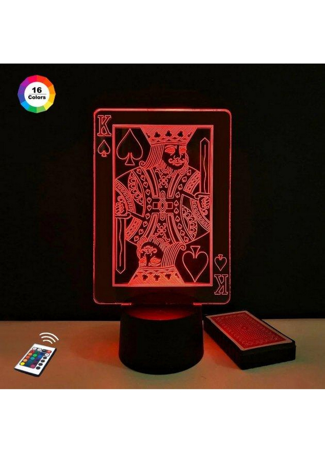 Ночник-светильник 3D "Пиковый король" 24х10 см 3DTOYSLAMP (266418907)