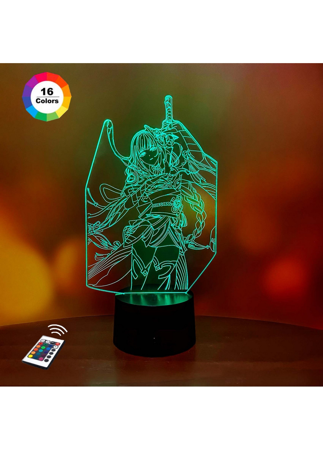 Ночник-светильник 3D GENSHIN IMPACT "Сегун Райджэн" 26х14 см 3DTOYSLAMP (266418404)