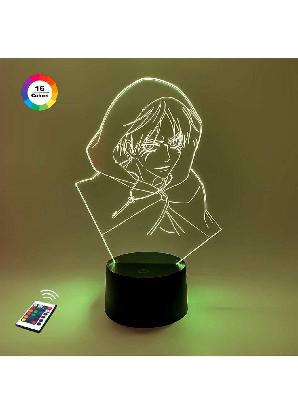 Нічник-світильник 3D "Ерен Йегер" 25х14 см 3DTOYSLAMP (266418224)