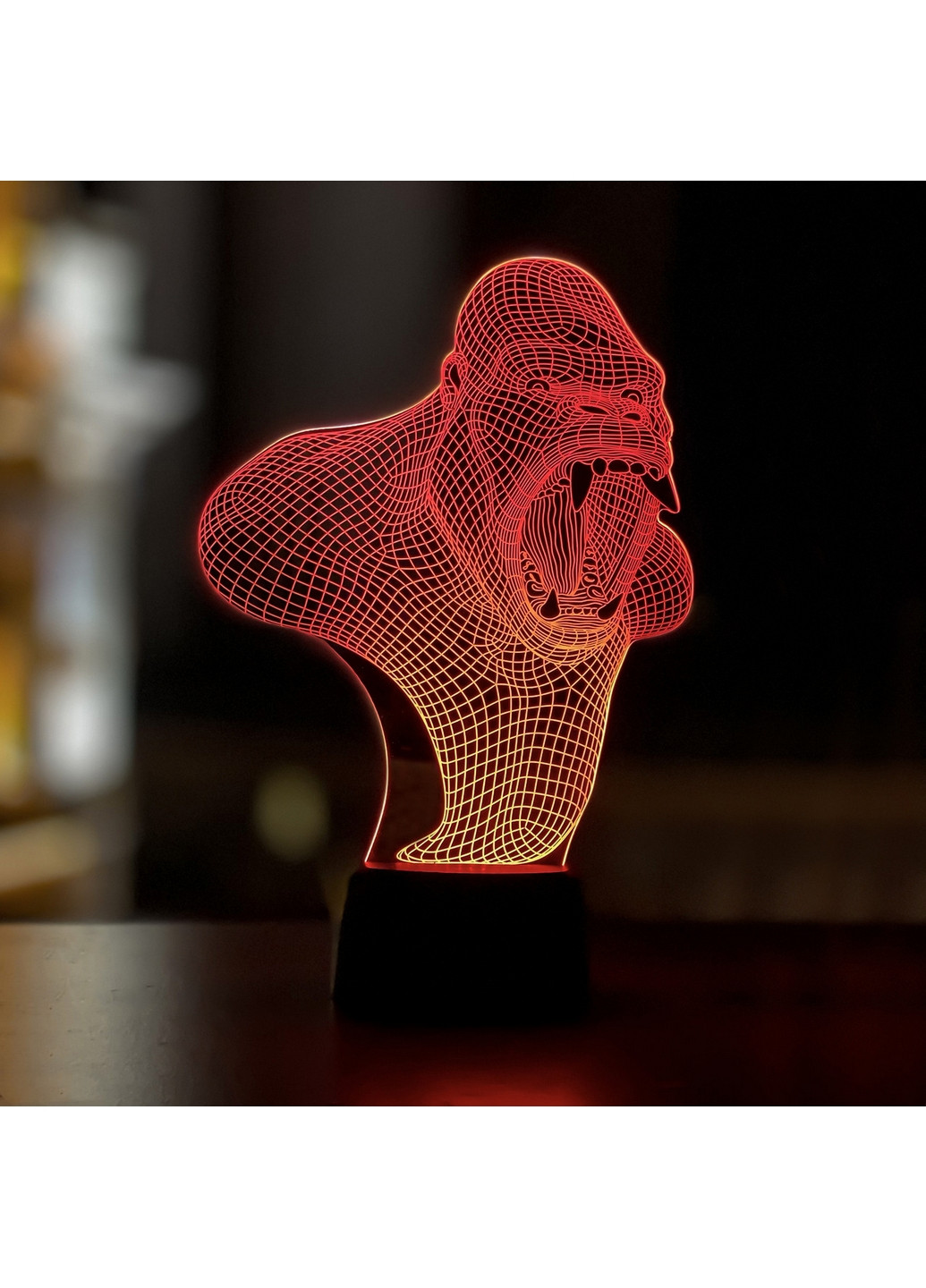 Нічник-світильник 3D "Горіла" 27х17 см 3DTOYSLAMP (266419093)