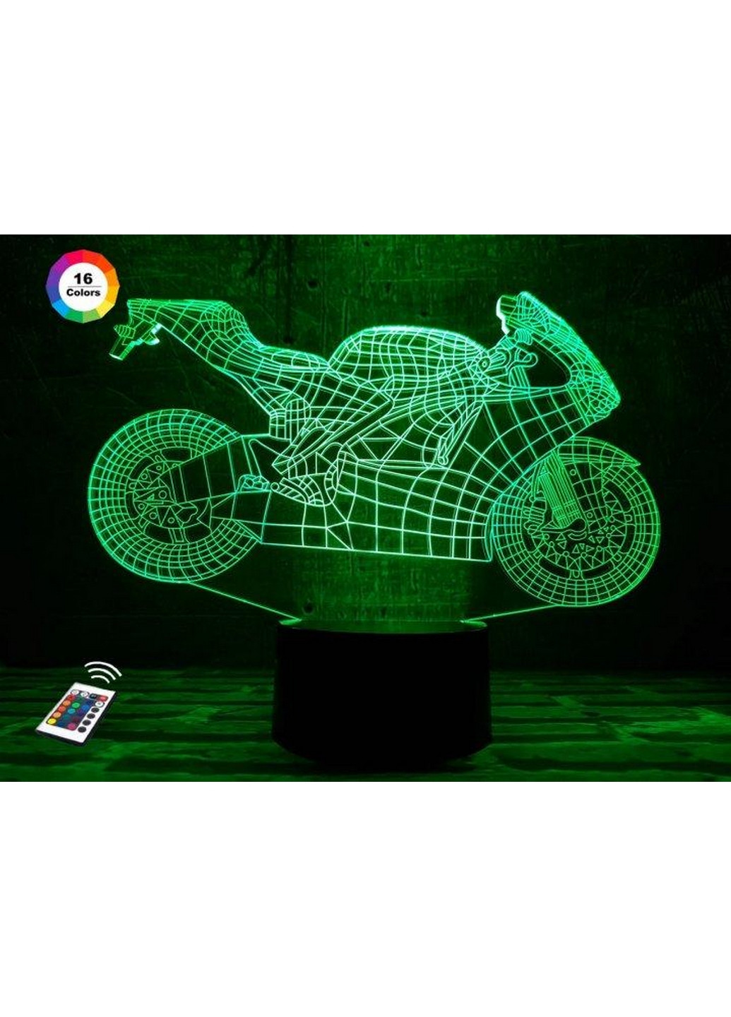 Ночник-светильник 3D "Мотоцикл 4" 19х24 см 3DTOYSLAMP (266418937)