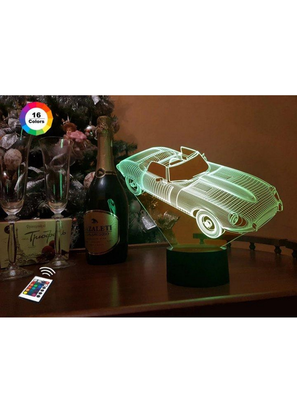 Нічник-світильник 3D "Автомобіль 2" 19х24 см 3DTOYSLAMP (266418339)