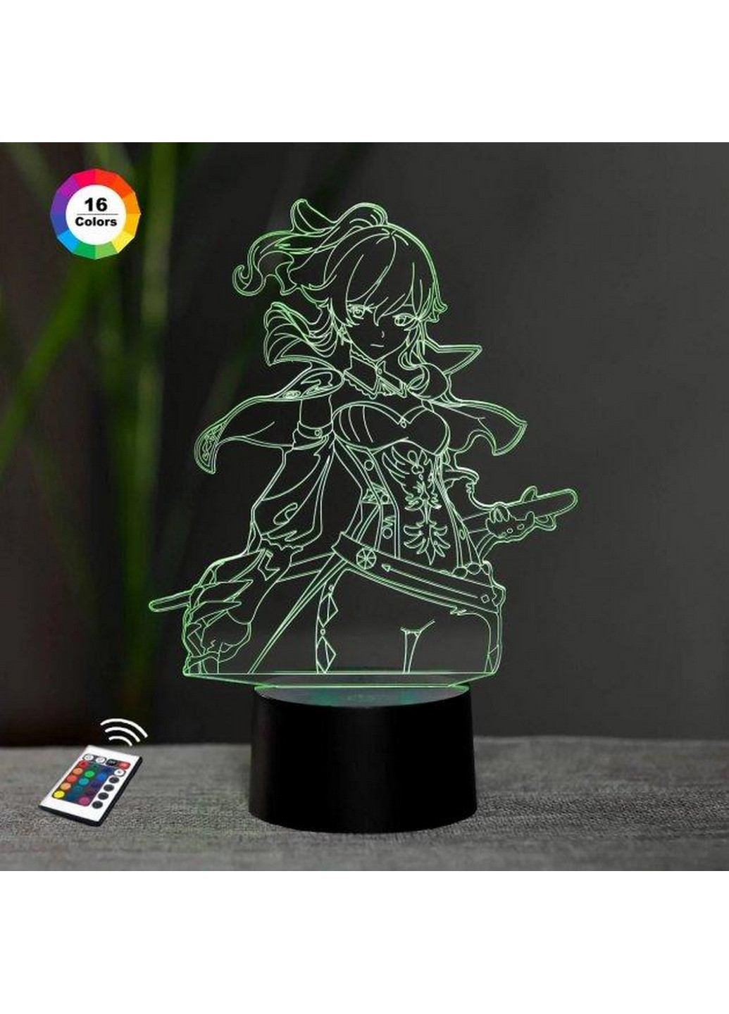 Ночник-светильник 3D GENSHIN IMPACT "Джини" 25х17 см 3DTOYSLAMP (266418512)