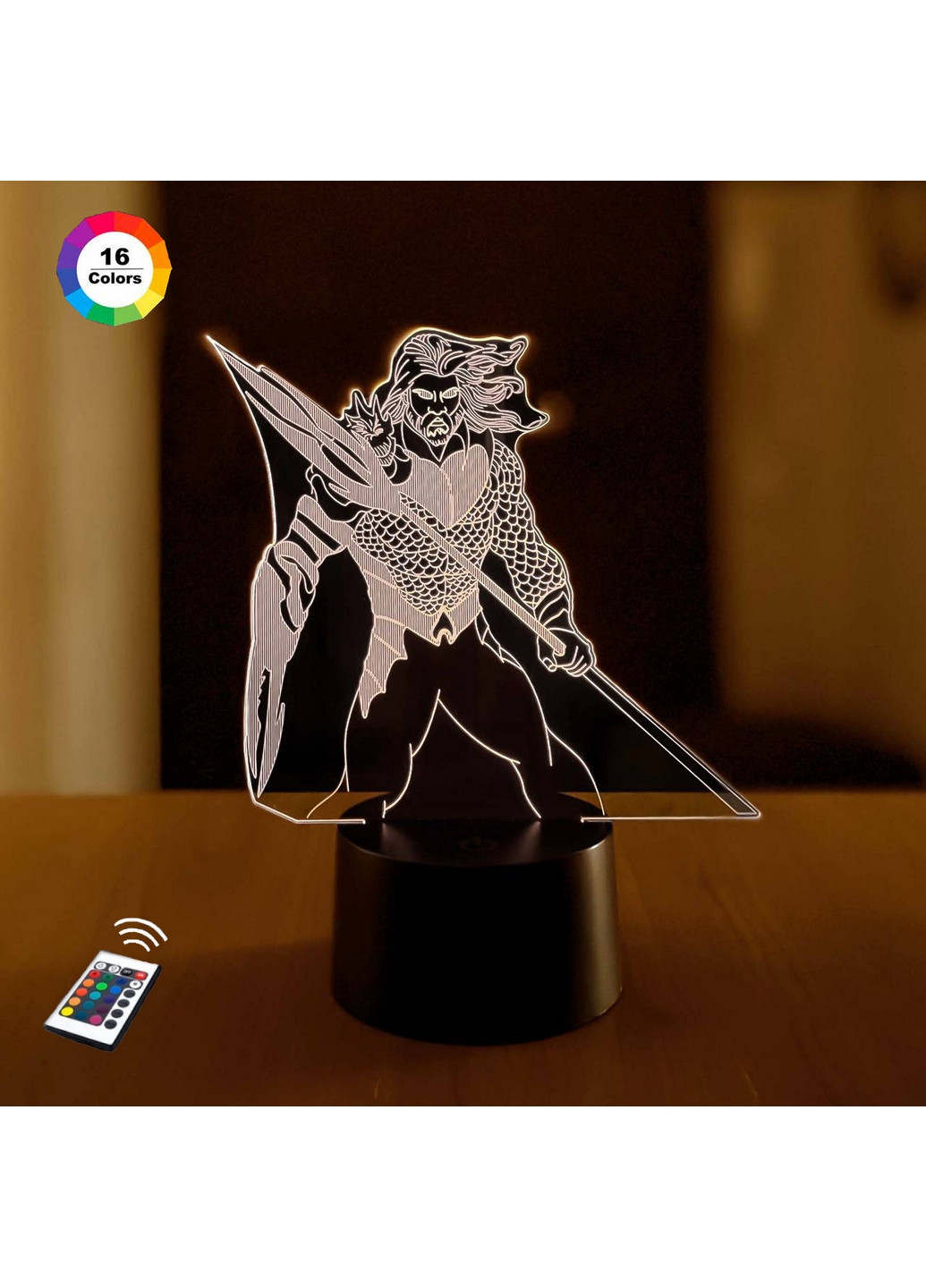 Нічник-світильник 3D "Аквамен" 24х16 см 3DTOYSLAMP (266418422)