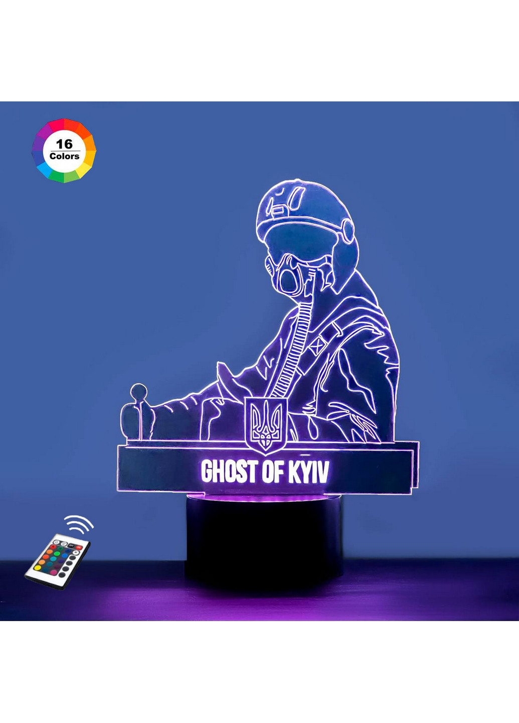 Нічник-світильник 3D "Привид Києва" 20х17 см 3DTOYSLAMP (266418863)