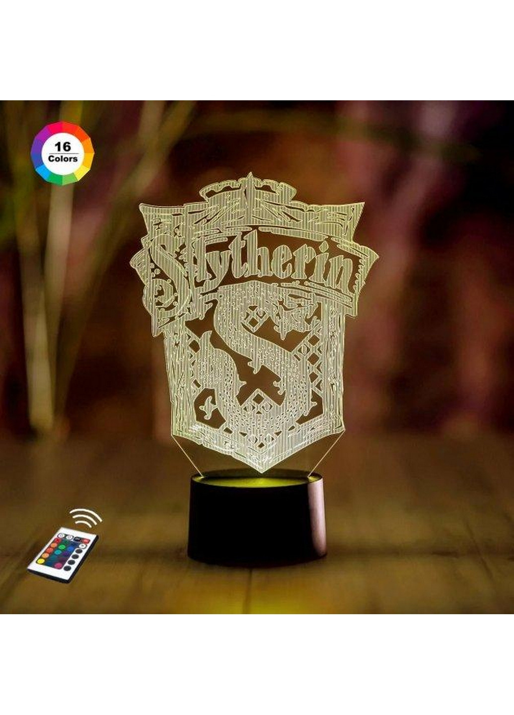 Ночник-светильник 3D "Герб Слизерин" 25х15 см 3DTOYSLAMP (266418446)