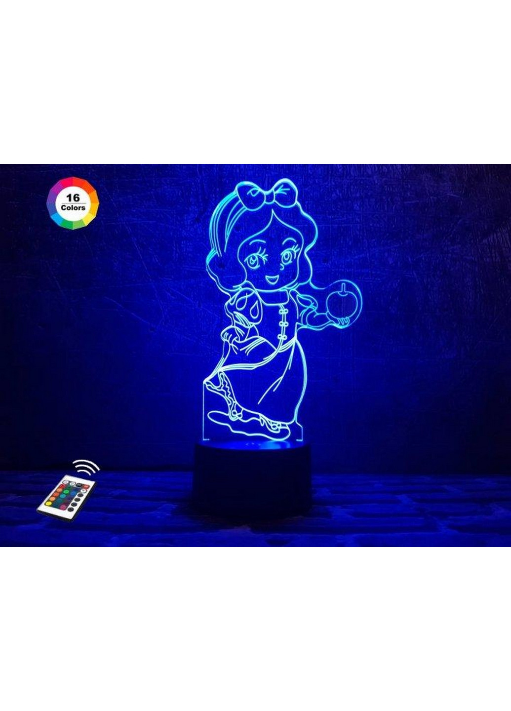 Ночник-светильник 3D "Белоснежка 2" 25х13 см 3DTOYSLAMP (266418934)