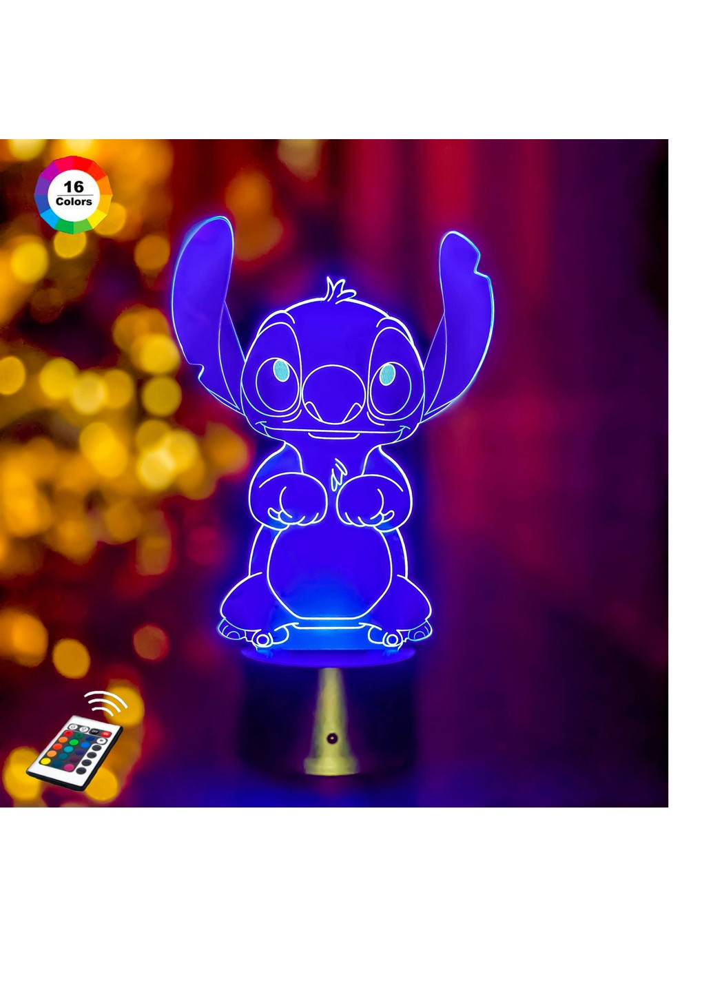 Нічник-світильник 3D "Стіч 2" 26х15 см 3DTOYSLAMP (266418940)
