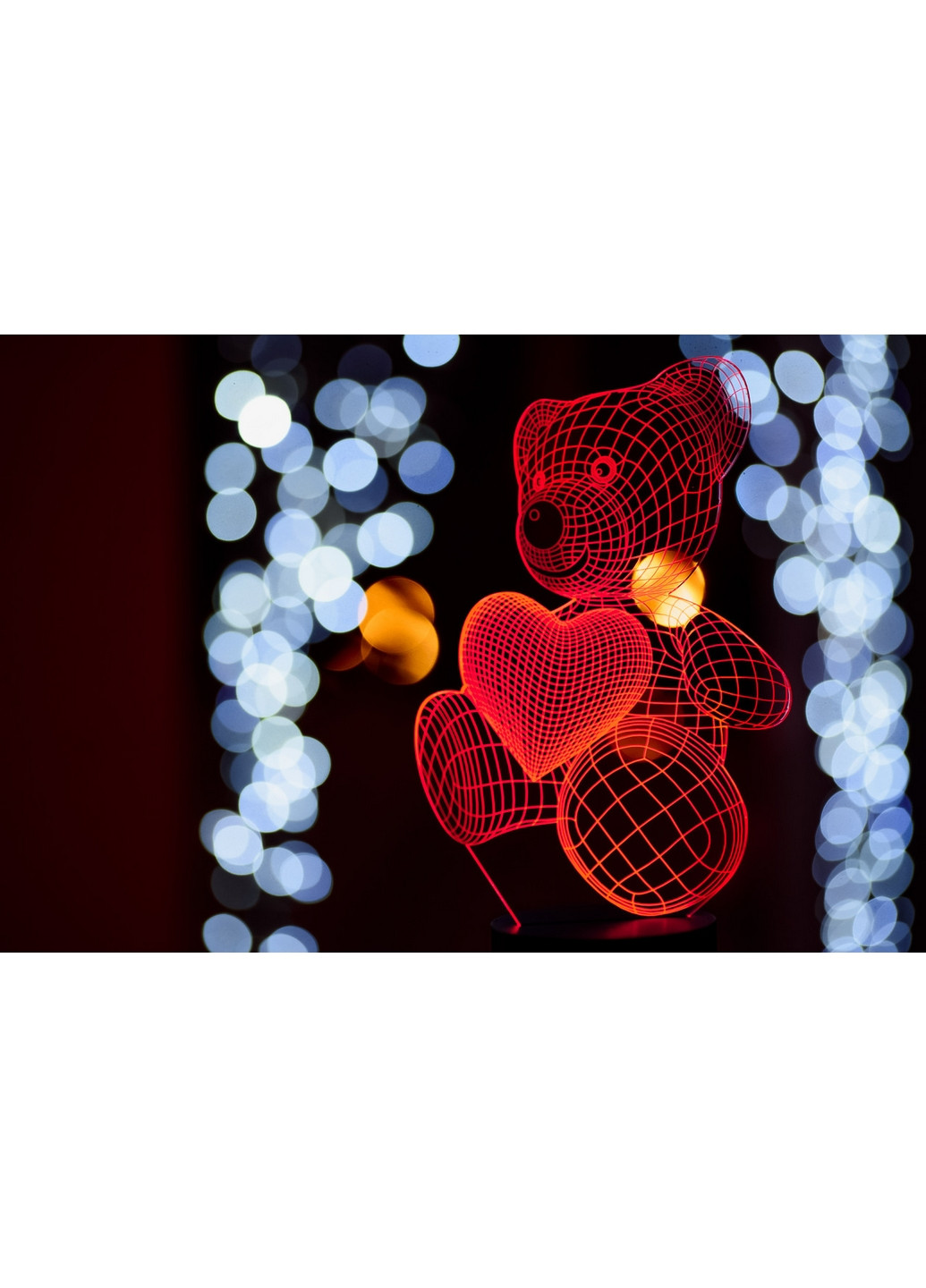 Сменная картинка для ночника-светильника 3D "Мишка с сердцем" 3DTOYSLAMP (266418653)