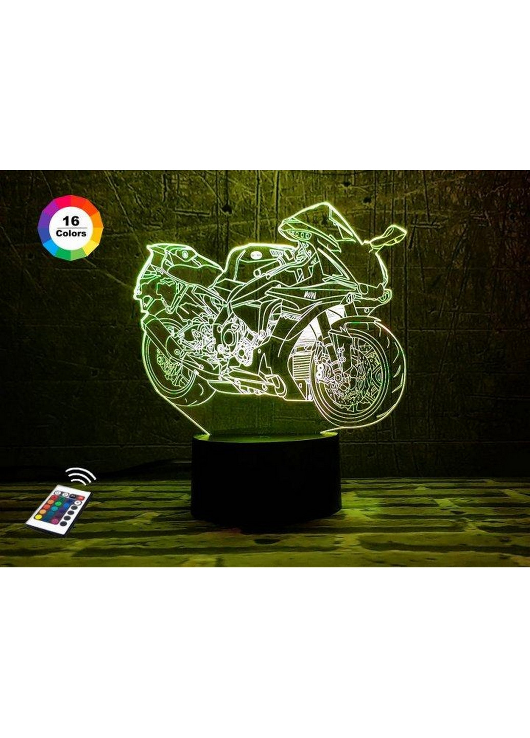 Ночник-светильник 3D "Мотоцикл 8" 25х15 см 3DTOYSLAMP (266418691)