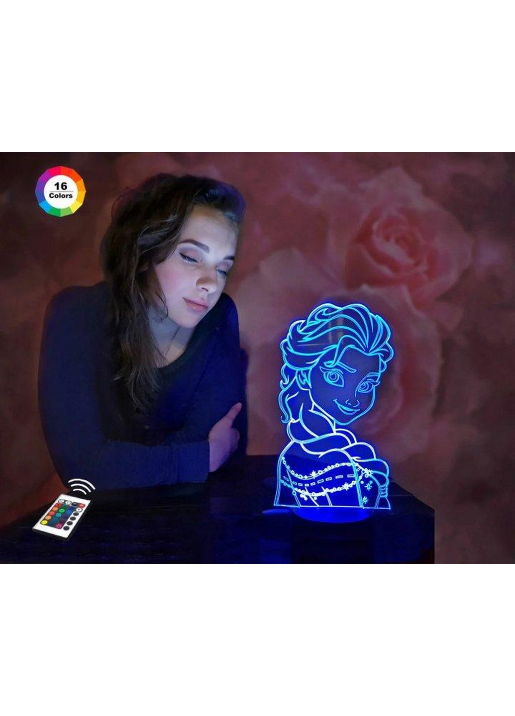 Нічник-світильник 3D "Холодне Серце 2" 27х13 см 3DTOYSLAMP (266418367)