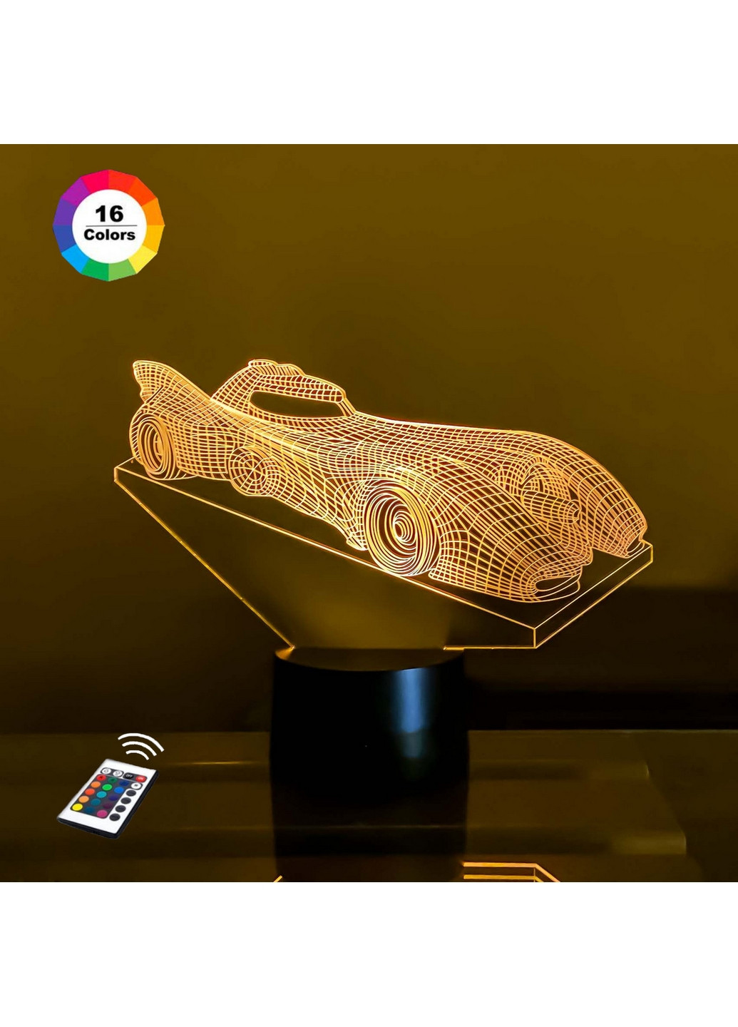 Ночник-светильник 3D "Автомобиль 41" 18х23 см 3DTOYSLAMP (266418674)