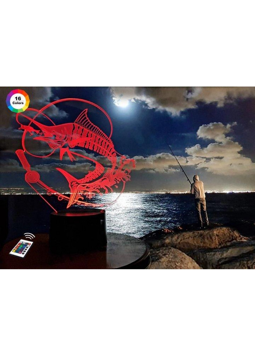 Нічник-світильник 3D "Риболовля" 22х19 см 3DTOYSLAMP (266418455)