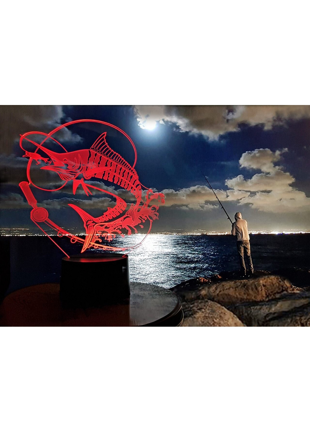 Нічник-світильник 3D "Риболовля" 22х19 см 3DTOYSLAMP (266418455)