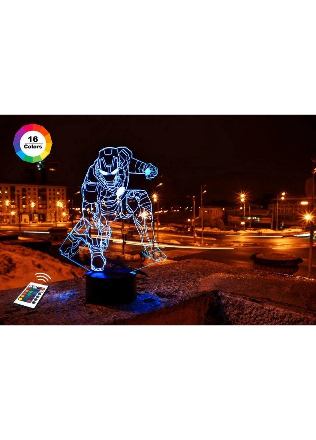 Нічник-світильник 3D "Залізна людина 4" 26х19 см 3DTOYSLAMP (266418836)