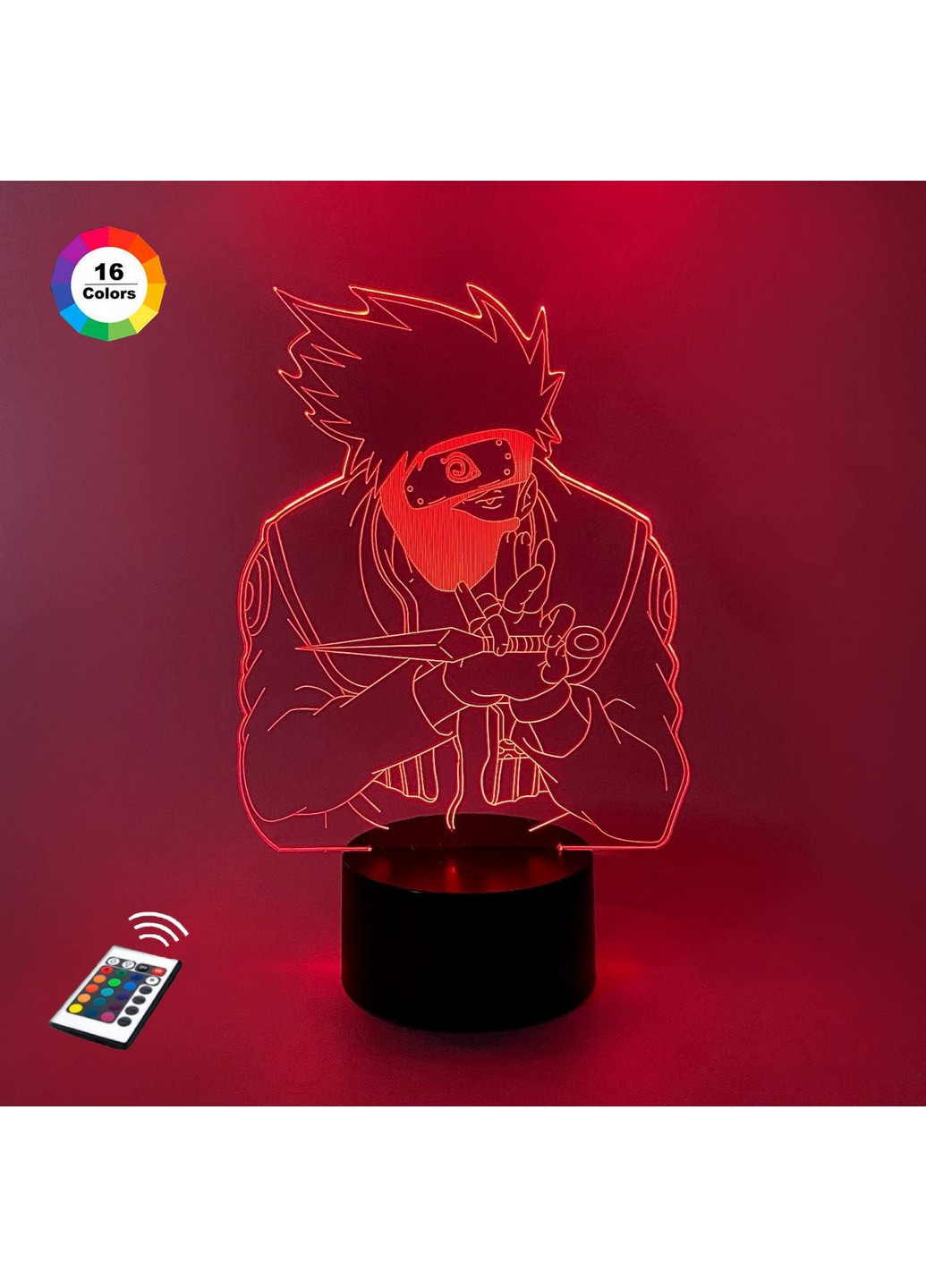 Ночник-светильник 3D "Какаши" 24х15 см 3DTOYSLAMP (266418865)
