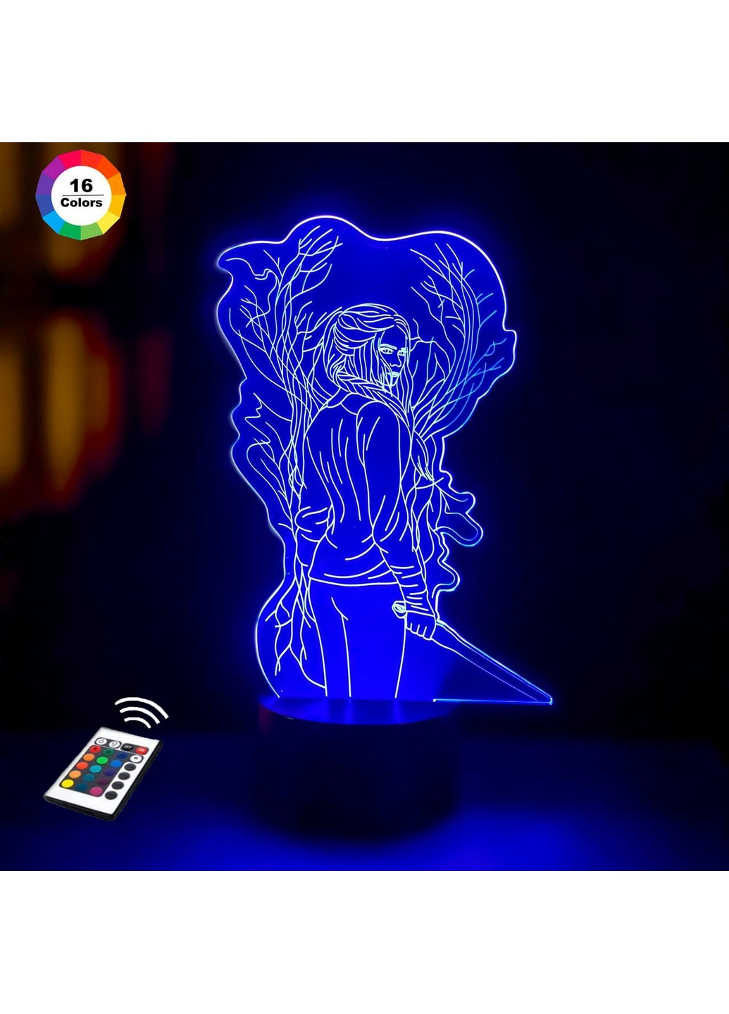 Нічник-світильник 3D "Цирі" 23х14 см 3DTOYSLAMP (266418947)