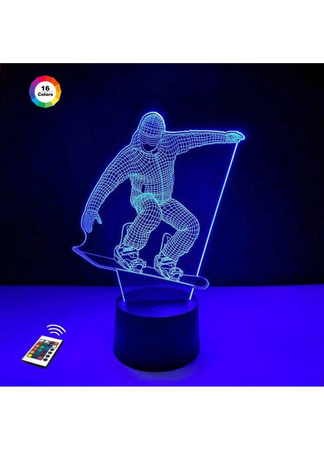 Ночник-светильник 3D "Сноубордист" 25х15 см 3DTOYSLAMP (266418911)