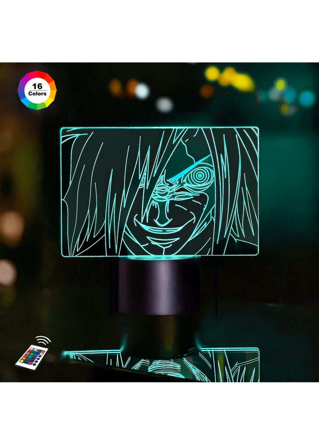 Нічник-світильник 3D "Мадара Учіха" 19х20 см 3DTOYSLAMP (266418618)