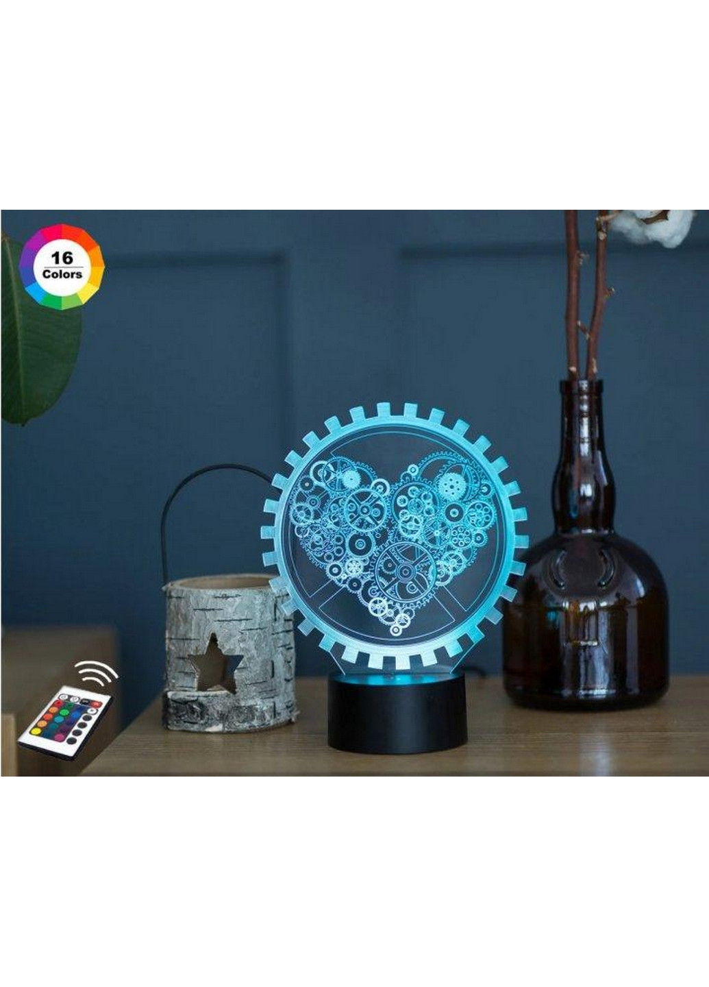 Ночник-светильник 3D "Механическое сердце" 22х17 см 3DTOYSLAMP (266419115)