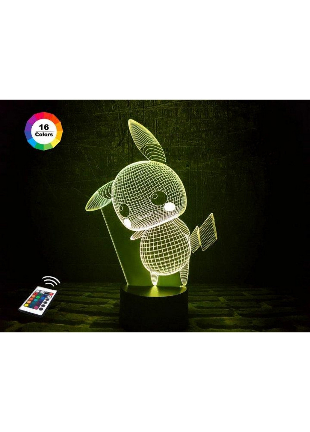 Нічник-світильник 3D "Пікачу" 27х13 см 3DTOYSLAMP (266418407)