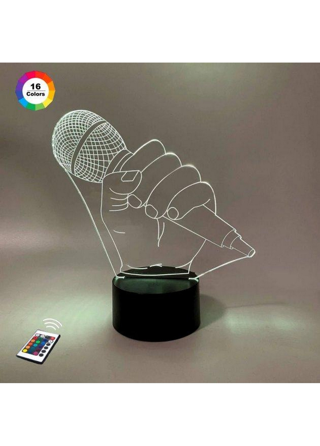 Ночник-светильник 3D "Микрофон" 25х15 см 3DTOYSLAMP (266418933)