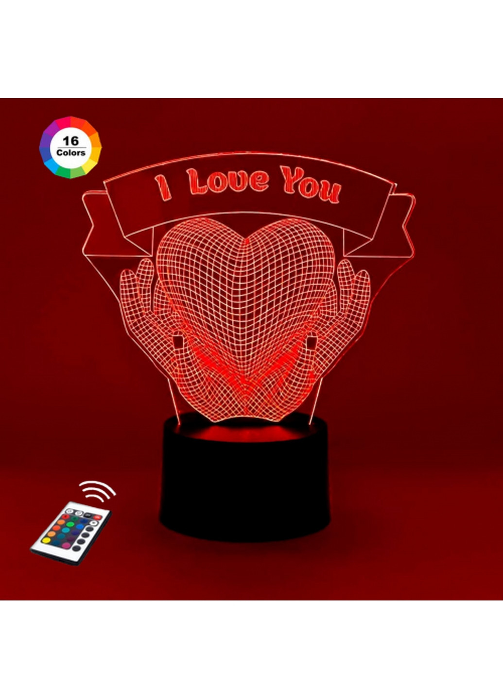 Ночник-светильник 3D "Сердце 3" 17х20 см 3DTOYSLAMP (266418751)