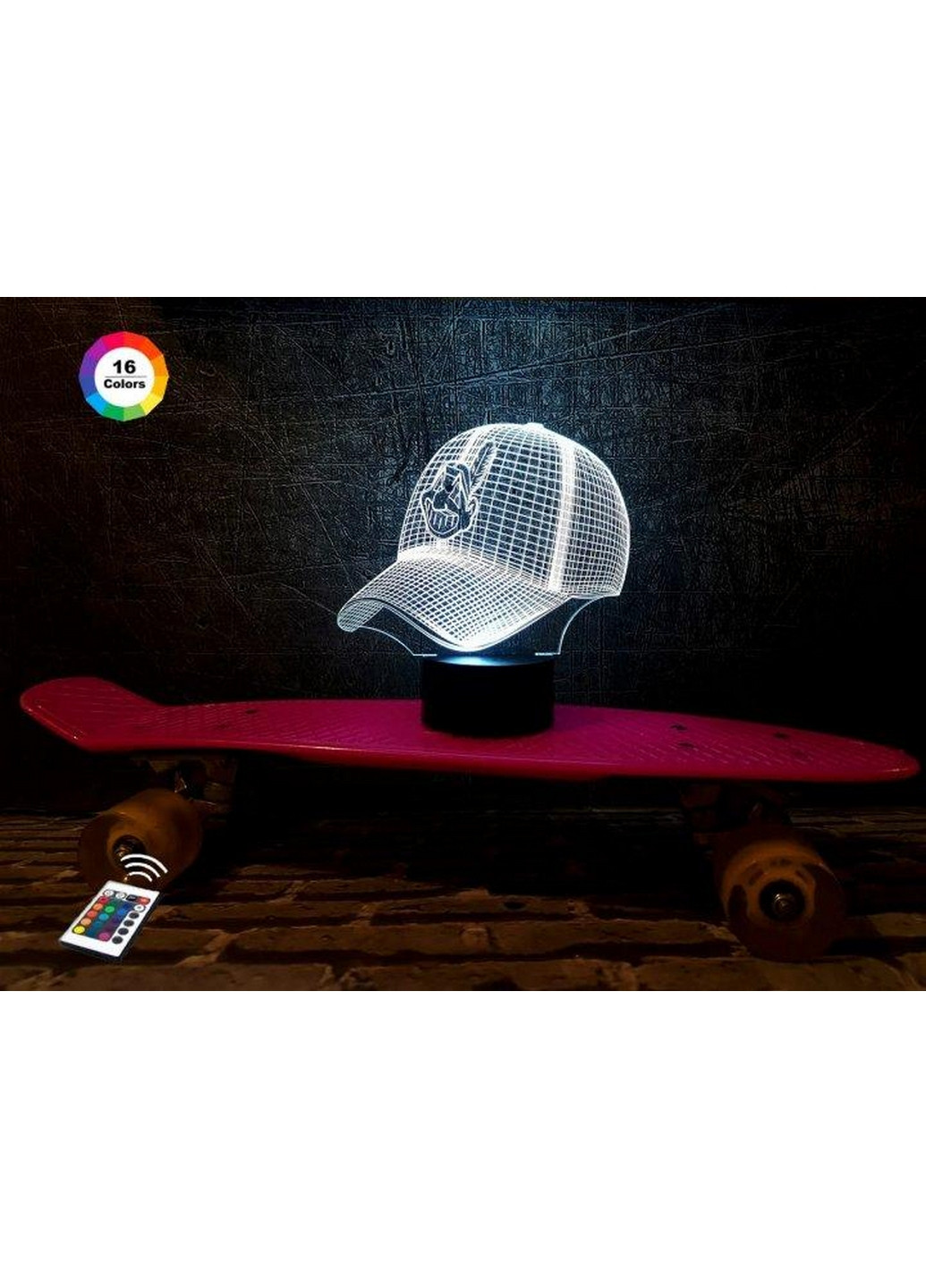 Нічник-світильник 3D "Бейсболка" 20х19 см 3DTOYSLAMP (266419263)