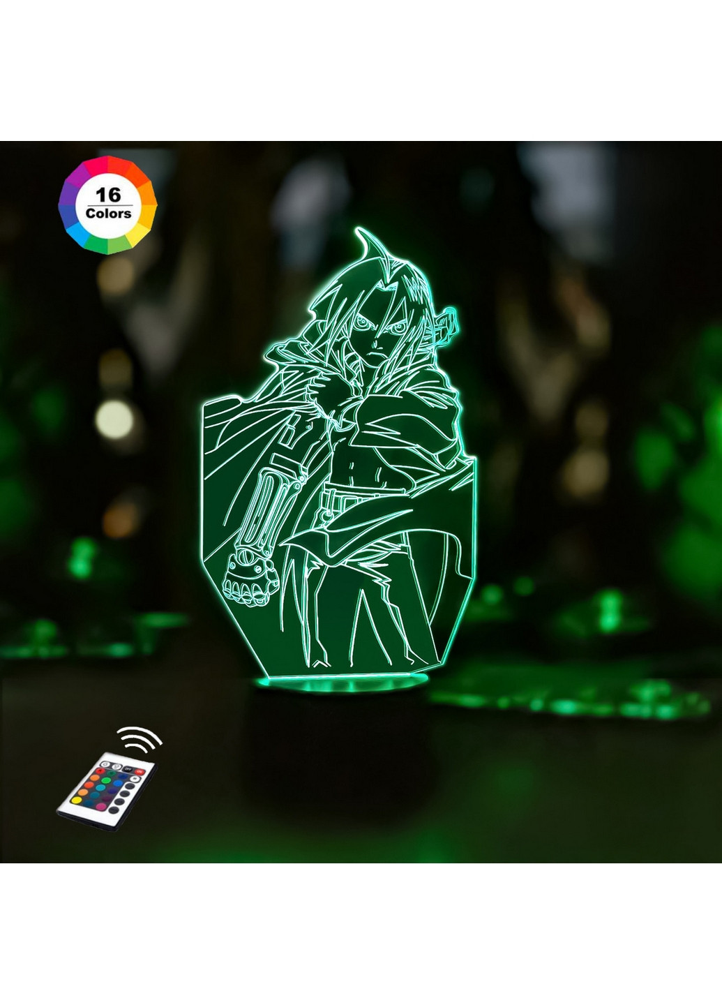 Ночник-светильник 3D "Эдвард Элрик" 26х14 см 3DTOYSLAMP (266418538)