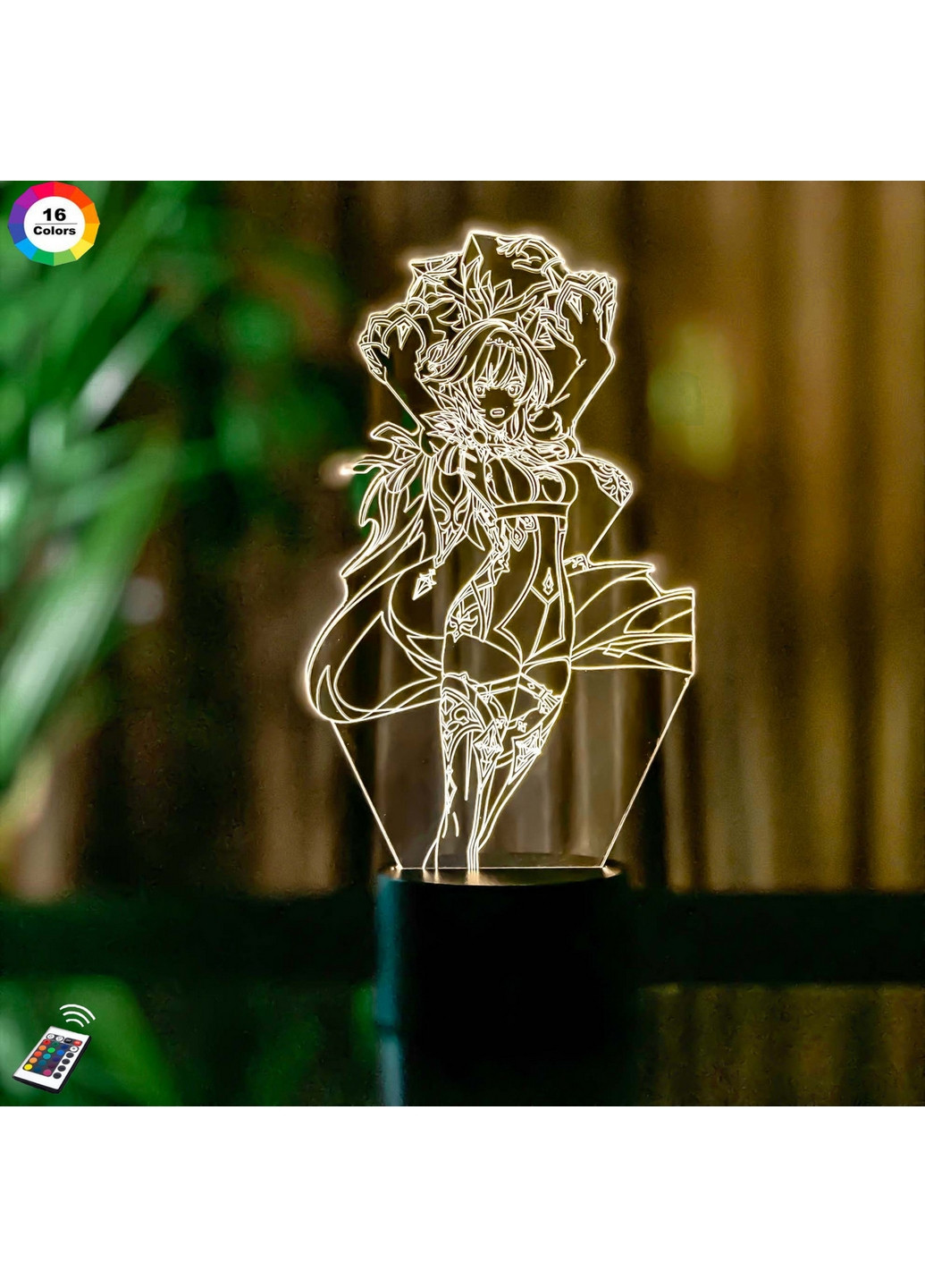 Нічник-світильник 3D GENSHIN IMPACT "Еола" 26х13 см 3DTOYSLAMP (266419094)