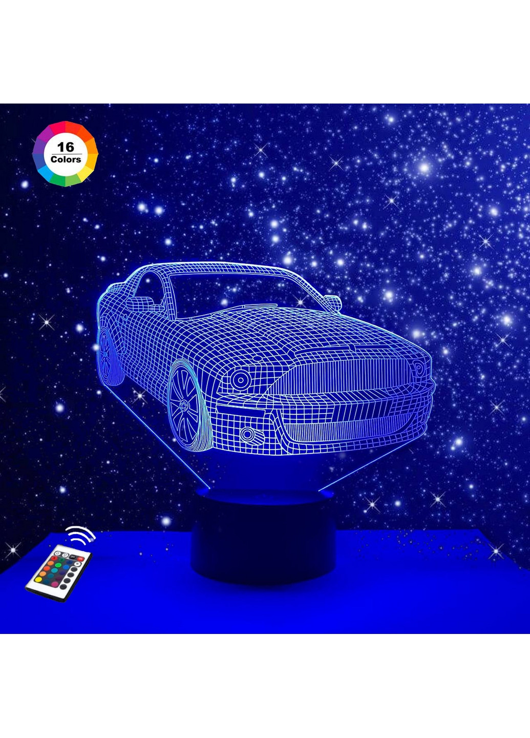 Ночник-светильник 3D "Автомобиль 44" 17х21 см 3DTOYSLAMP (266418705)