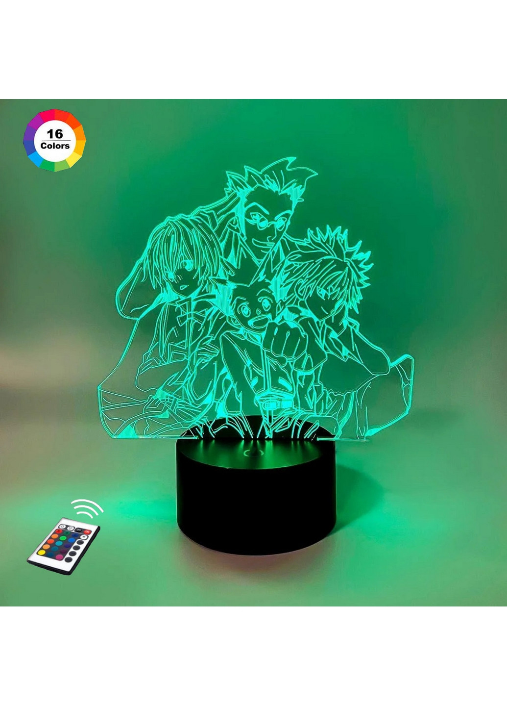 Нічник-світильник 3D "Курапіка, Леоріо, Кіллуа та Гон з аніме «Хантер х Хантер» 20х16,5 см 3DTOYSLAMP (266418968)