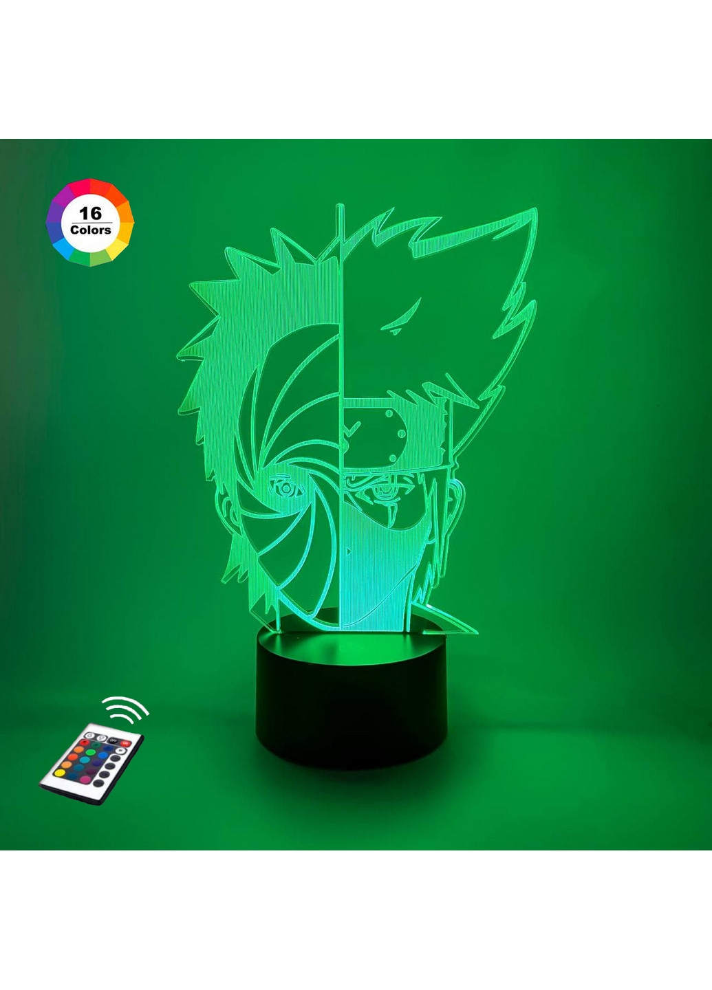 Нічник-світильник 3D "Вчиха Обіто та Какаші Хатаке" 25х16 см 3DTOYSLAMP (266418699)