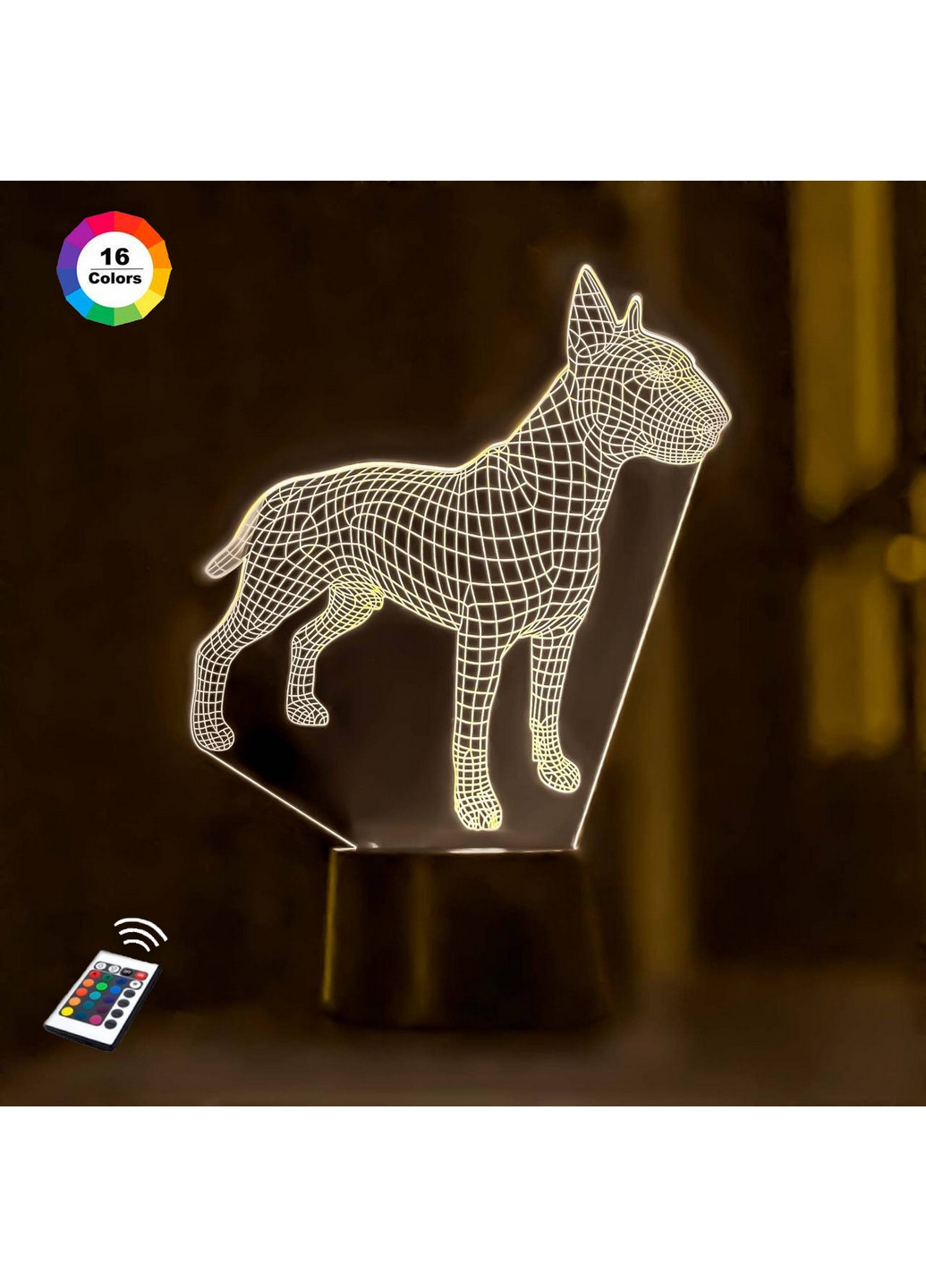 Ночник-светильник 3D "Бультерьер 3" 23х14 см 3DTOYSLAMP (266418800)