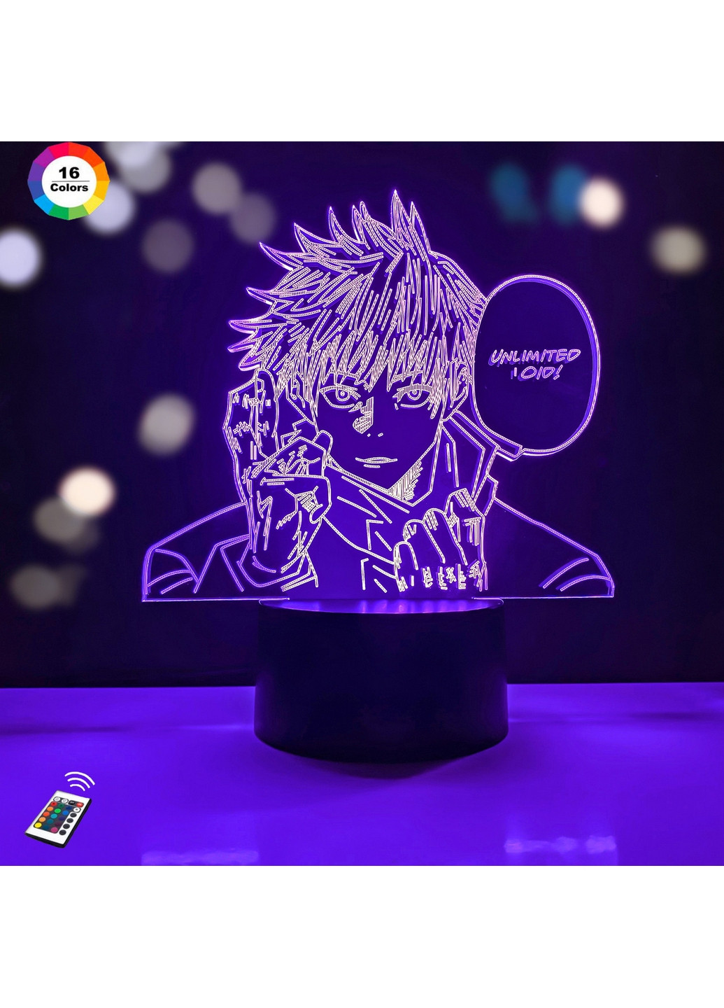 Нічник-світильник 3D "Годжо Сатору" 20х16 см 3DTOYSLAMP (266418859)