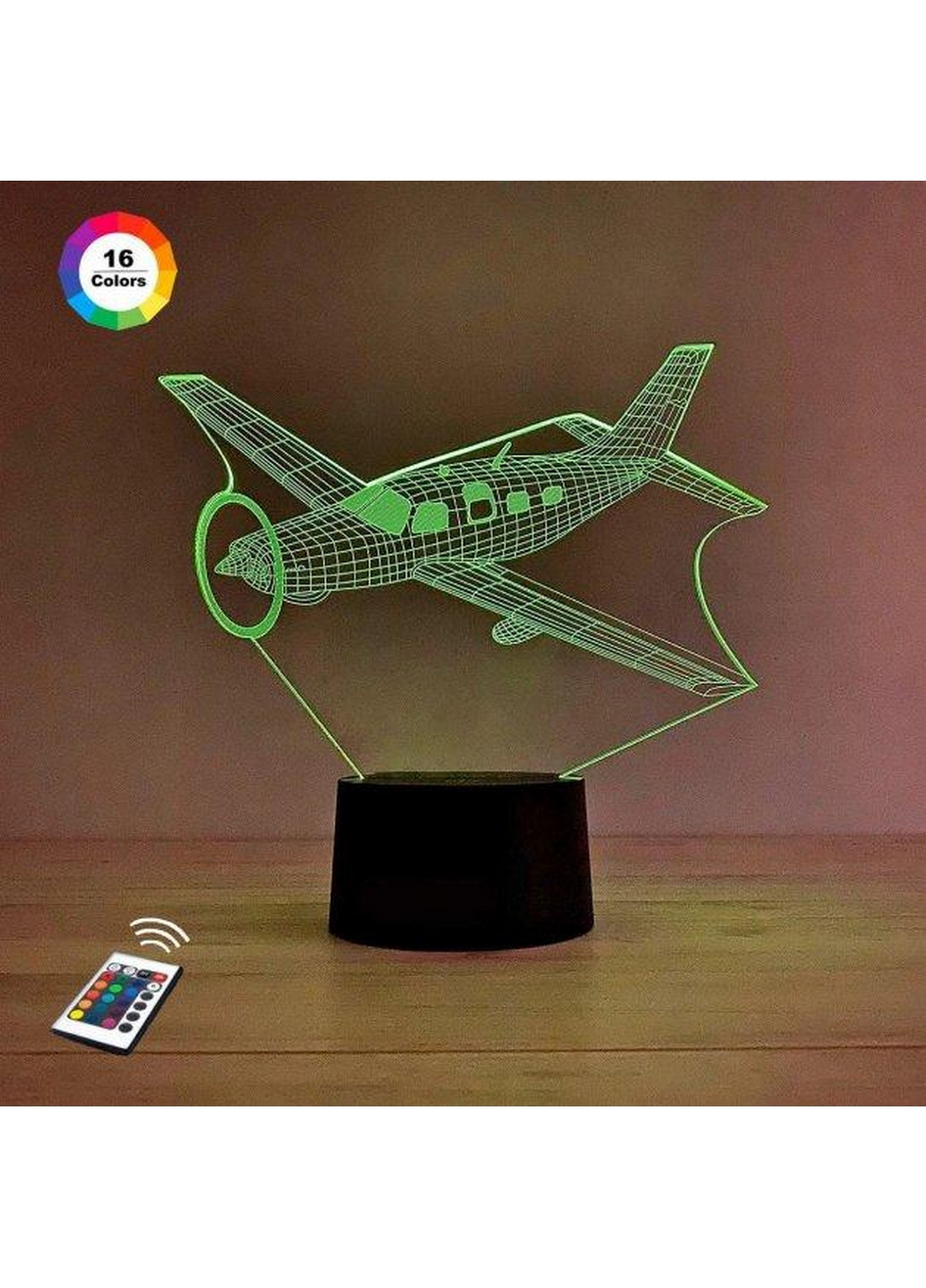 Нічник-світильник 3D "Літак 7" 19х21 см 3DTOYSLAMP (266418212)