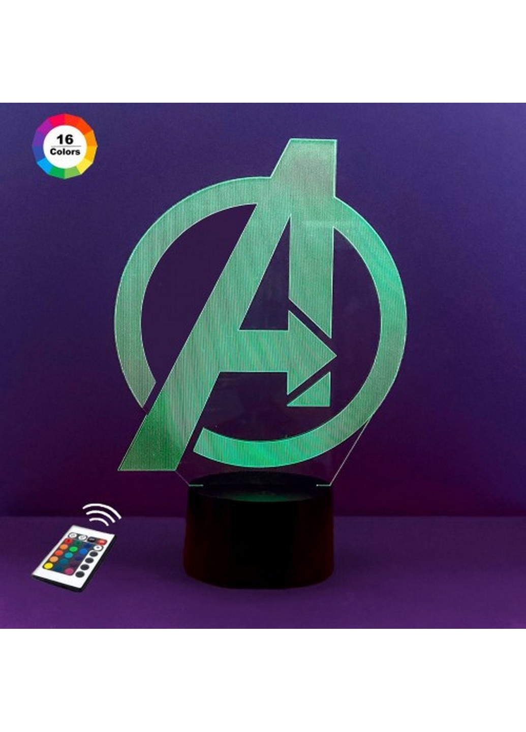 Ночник-светильник 3D "Знак Мстителей" 17х25 см 3DTOYSLAMP (266419173)